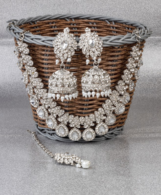 VATSALYA creation Alloy Silver White Jewellery Set(Pack of 1)