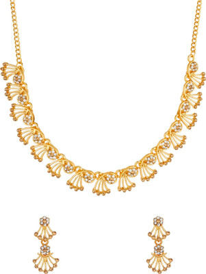 AADITA Brass, Copper Gold-plated White Jewellery Set(Pack of 1)