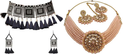 JMBW INTERNATIONAL Alloy White, Pink, Orange Jewellery Set(Pack of 2)