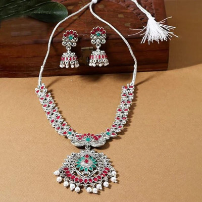 Sangria Brass Silver Silver Jewellery Set(Pack of 3)