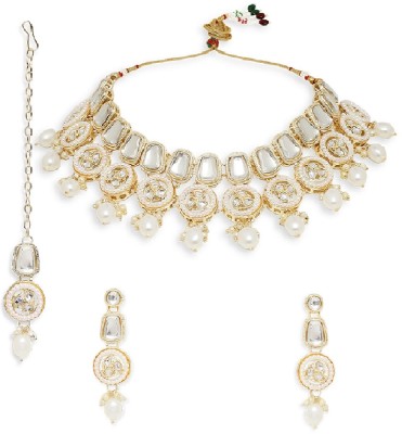 Oomph Alloy Gold-plated White, Gold Jewellery Set(Pack of 3)