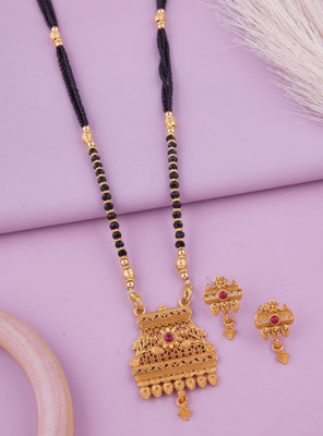 VEMISHTI Alloy Gold-plated Black, Gold Jewellery Set(Pack of 1)