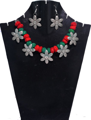 A S enterprize Oxidised Silver Multicolor Jewellery Set(Pack of 1)