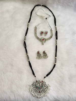 Sajshrungar Jewellery Oxidised Silver, Copper, Dori Silver, Black Silver, Copper Silver Jewellery Set(Pack of 3)