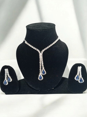 ALVI ENTERPRISES Alloy Silver Blue Jewellery Set(Pack of 1)