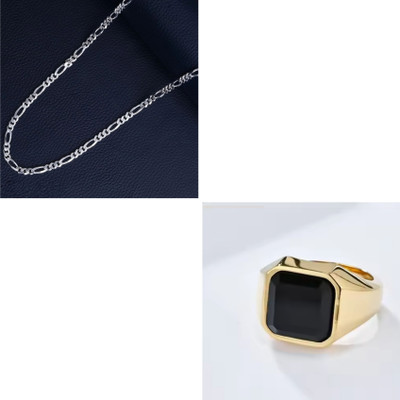 MAATRCHAAYA Stainless Steel Sterling Silver, Gold-plated Silver, Gold Jewellery Set(Pack of 2)