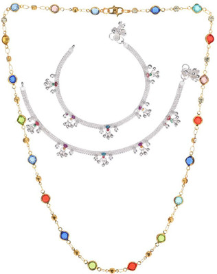 AanyaCentric Alloy Silver, Gold-plated Silver Jewellery Set(Pack of 3)