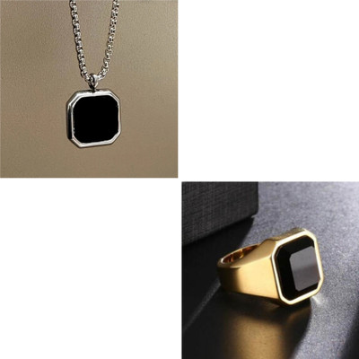 Vipunj Alloy Sterling Silver, Gold-plated Black Jewellery Set(Pack of 2)