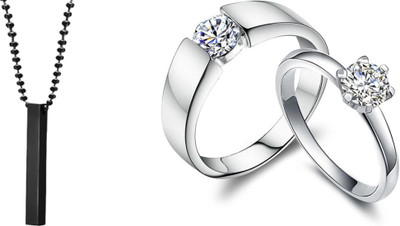 ruby collection Alloy Silver, Black, Silver Jewellery Set(Pack of 2)