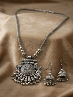 CRAFTMINDER Oxidised Silver, Alloy, Steel Silver Silver Jewellery Set(Pack of 1)