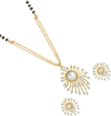 M Creation Alloy Gold-plated Gold Jewellery Set(Pack of 3)