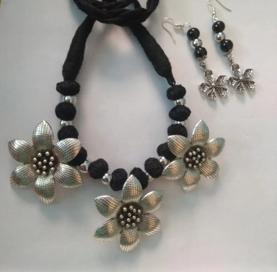 MS Creation Alloy Brass Silver Jewellery Set(Pack of 1)