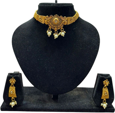 Npc Alloy Gold-plated Gold Jewellery Set(Pack of 1)
