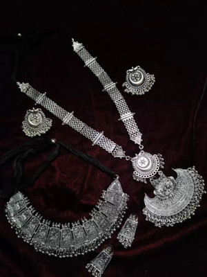 Samridhi DC Oxidised Silver, Alloy Silver Jewellery Set(Pack of 2)