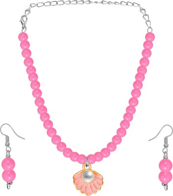 Franck Bella Rubber, Plastic Pink, Silver Jewellery Set(Pack of 1)