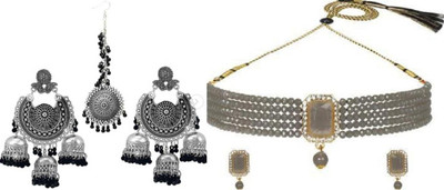 JMBW INTERNATIONAL Alloy Black, Silver, Grey Jewellery Set(Pack of 2)