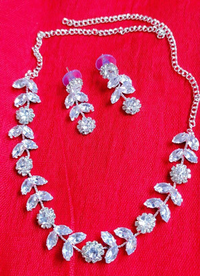 Krishaa Alloy White, Silver Jewellery Set(Pack of 1)
