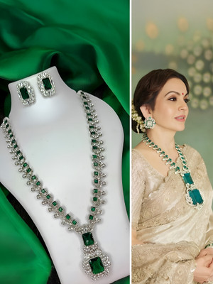 zainab Alloy Gold-plated Green Jewellery Set(Pack of 1)