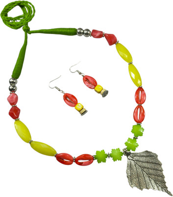 Nightsky Resin Green, Red, Yellow, Silver Jewellery Set(Pack of 1)