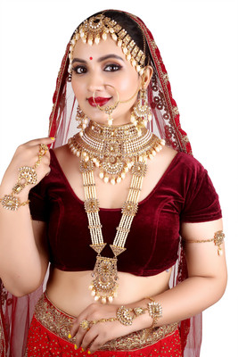 SHIV SHAKTI JEWELLERS Alloy Gold-plated Gold Jewellery Set(Pack of 1)