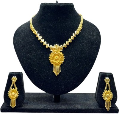 RNJewels Alloy White, Gold Jewellery Set(Pack of 1)