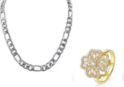 Vipunj Brass, Alloy, Stainless Steel Sterling Silver, Gold-plated Silver, Gold Jewellery Set(Pack of 2)