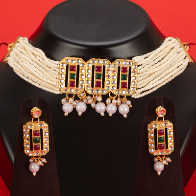 LILY Brass Gold-plated Multicolor Jewellery Set(Pack of 1)