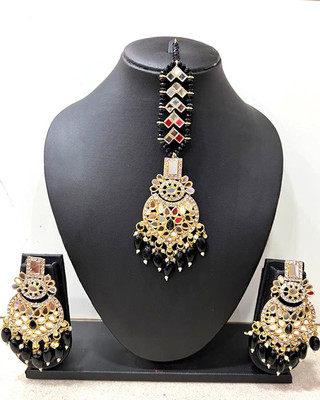 JMBW INTERNATIONAL Alloy Gold-plated Black, Gold Jewellery Set(Pack of 1)