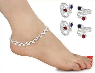 Qrown Alloy Silver Multicolor Jewellery Set(Pack of 1)