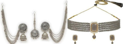 JMBW INTERNATIONAL Alloy Silver, Grey Jewellery Set(Pack of 2)
