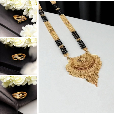 Hetshree Brass Gold-plated Gold, Multicolor Jewellery Set(Pack of 4)