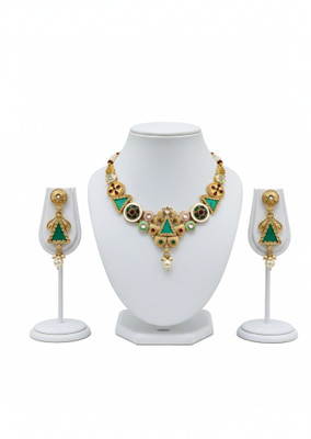 Rajasthankundan Alloy Gold-plated Multicolor Jewellery Set(Pack of 1)