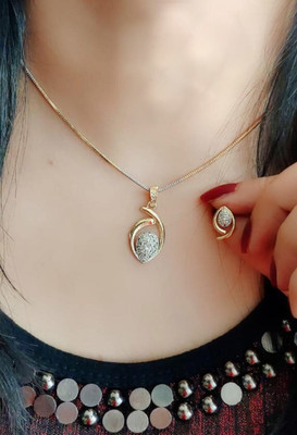 Aviate Alloy Gold-plated Gold Jewellery Set(Pack of 1)