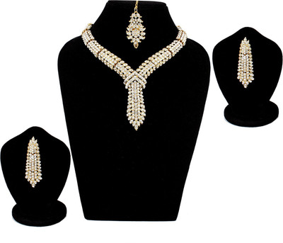 Anika's Creation Brass Gold-plated Gold Jewellery Set(Pack of 4)