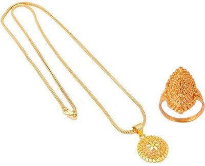 Weldecor Brass Gold-plated Gold Jewellery Set(Pack of 1)