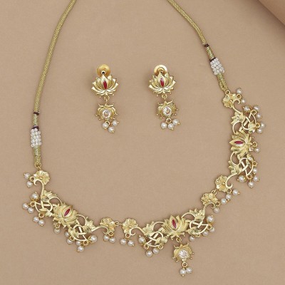 Voylla Brass Gold-plated Gold Jewellery Set(Pack of 1)