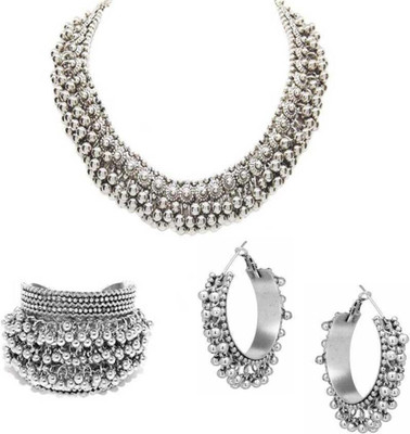 AasmaFashion Oxidised Silver, Alloy Silver Silver Jewellery Set(Pack of 1)