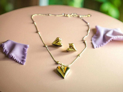 siyaa creation Stainless Steel Gold-plated Gold Jewellery Set(Pack of 1)