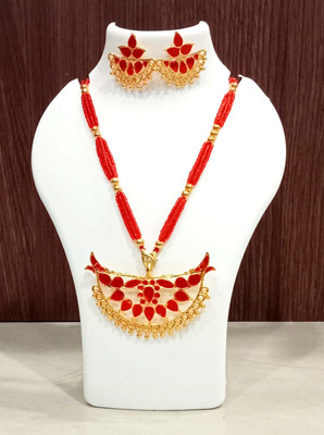 shree balaji gold Metal Red Jewellery Set(Pack of 1)