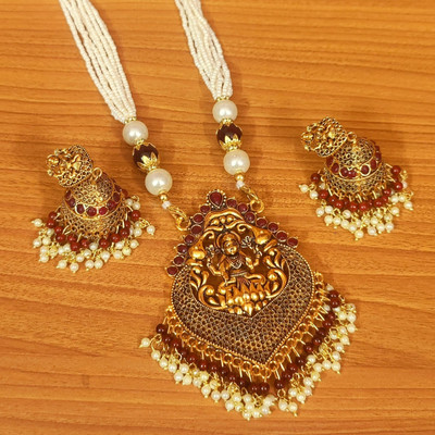 Opus Gems Alloy Gold-plated Black Jewellery Set(Pack of 3)