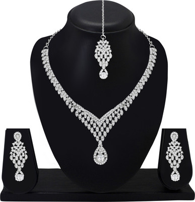 Atasi International Alloy Rhodium Silver Jewellery Set(Pack of 1)