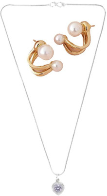 SKG Fashions Stone White, Gold Jewellery Set(Pack of 1)