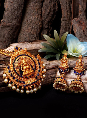 STYYLO FASHION Alloy Gold-plated Blue Jewellery Set(Pack of 1)