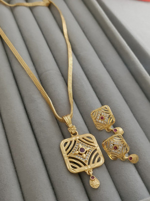 Shree Fashions World Alloy Gold-plated Gold Jewellery Set(Pack of 1)