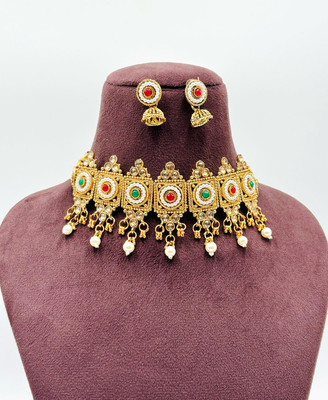 waheguru Brass Gold-plated Multicolor Jewellery Set(Pack of 1)