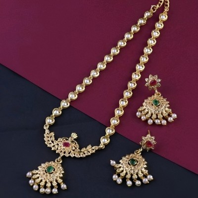 Fashion Frill Brass Gold-plated Gold Jewellery Set(Pack of 3)