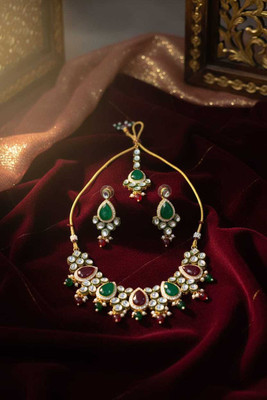 Methi Exports Alloy Gold-plated Multicolor Jewellery Set(Pack of 1)