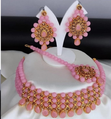 JMBW INTERNATIONL Alloy Pink Jewellery Set(Pack of 1)