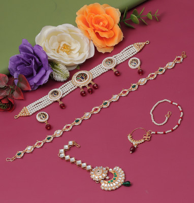 VISITART JEWELLERY Alloy Gold-plated Gold Jewellery Set(Pack of 1)