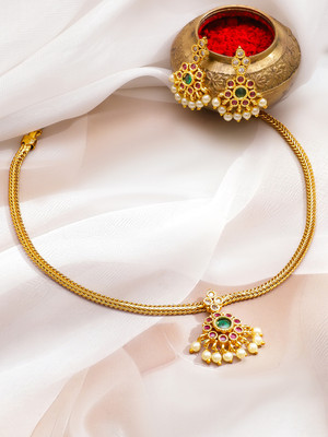RUBANS Brass Gold-plated Gold Jewellery Set(Pack of 2)